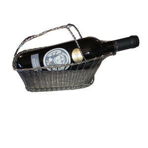 Silver Metal Wine Carrier Basket